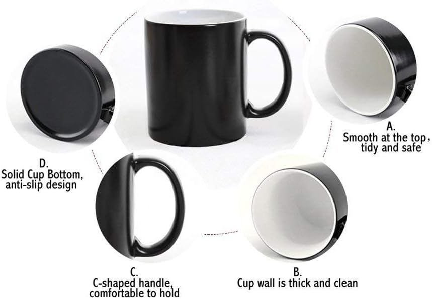 Funny Heat Reveal Changing Color Cup 11 Ounce Ceramic Cup, Oh For Fucks Sake Coffee Mug or Office Tea Cups