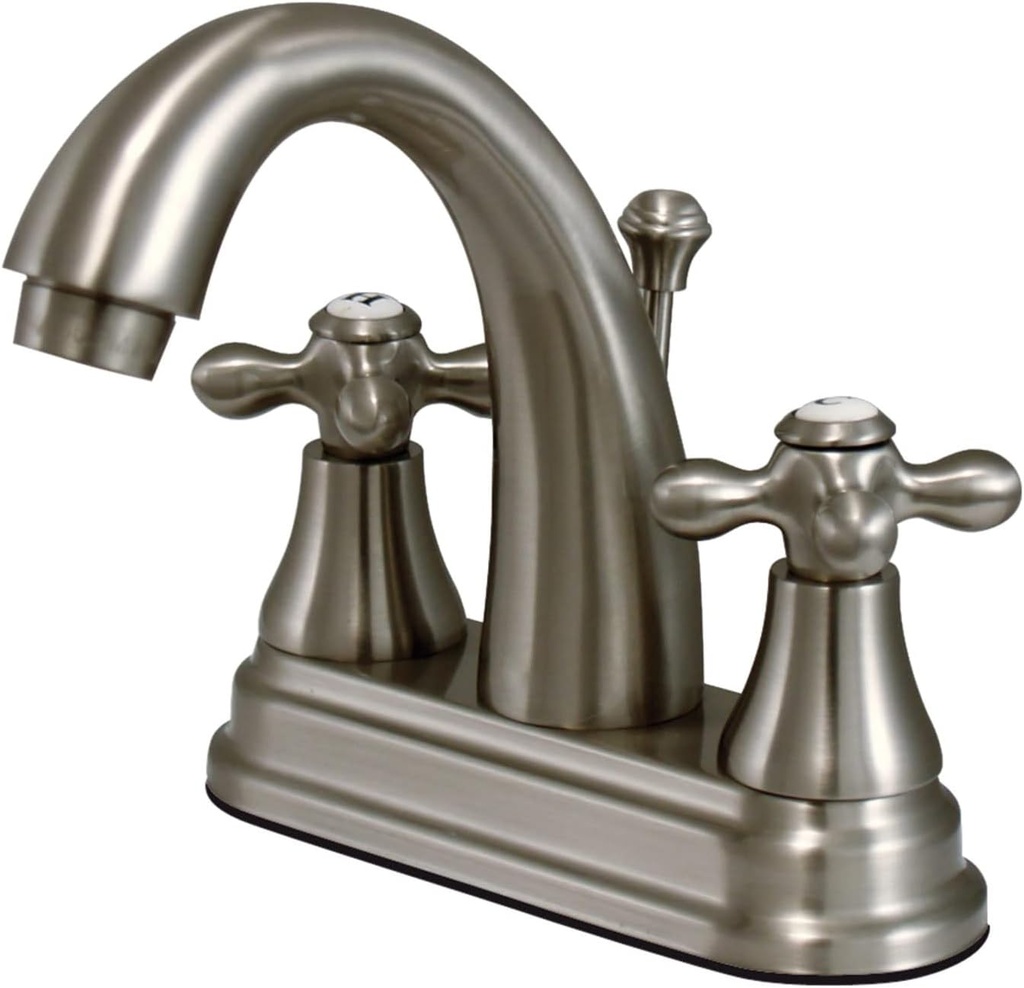 Kingston Brass KS7618AX English Vintage Center Set Lavatory Faucet, 4-3/4-Inch, Brushed Nickel