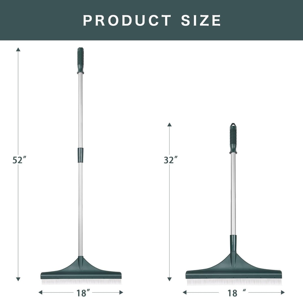 Adjustable Handle, Durable Grass rake for Artificial Grass, pet Hair, Leaves, and Debris, Artificial Grass rake -18 inch Wide Grass Brush