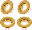 4 Pcs Sink Overflow Ring, Sink Overflow Drain Cover Bathroom Sinks Drain Ring Insert in Hole Round Caps,Bathroom Accessary for Kitchen Bathrooms (Gold,5.1 * 1.1 Inches)