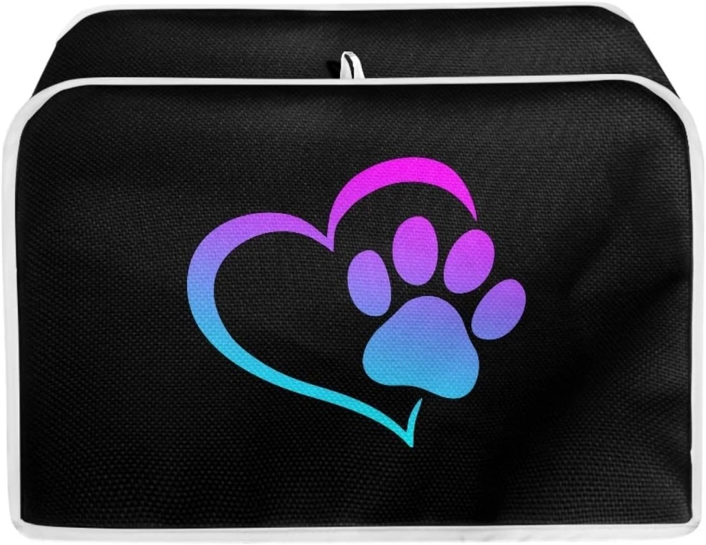 Upetstory 4 Slice Dog Paw Print Toaster Cover Oven Maker Bread Dust Cover Kitchen Broiler Appliance Organizer Bag Fingerprint Protection