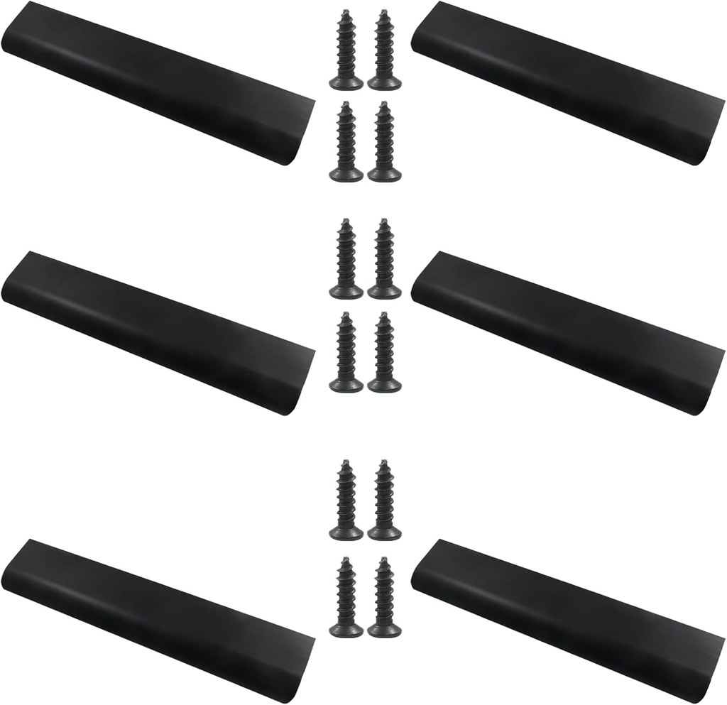 BokWin 6Pcs 200mm/7.87 Inch Mount Finger Edge Pull, Furniture Drawer Handles, Aluminum Concealed Handle for Home Kitchen Door Drawer Cabinet with Screws (Black)