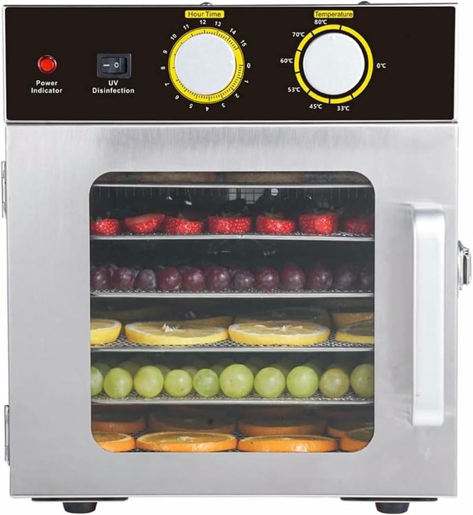 Stainless Steel Food Dehydrator, 6 Trays, Pets Dehydrator For Pets, Fruits, Vegetables, Herbs, Meat, Drying Machine