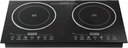 Digital Induction Cooktop,2600W 110V Double Burners Electric Stove, Countertop Burner with Legs, Induction Cooker Vitro Ceramic Glass Black Surface for Cast Iron Pan (1200W+1400W)