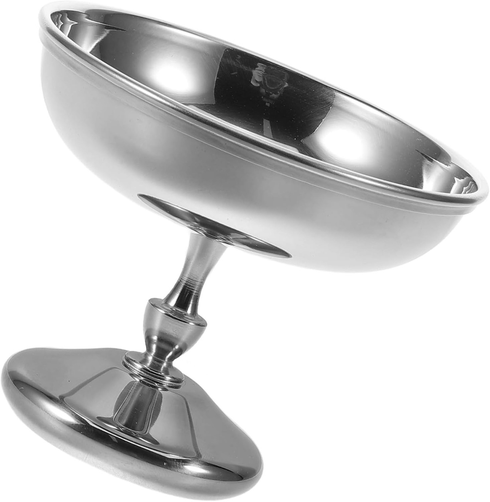 Stainless Steel Dessert Bowls Vintage High-footed Ice Cream and Pudding Cups for Serving Yogurt Salad and Fruit Goblet for Parties and Gatherings