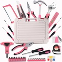 103Piece Pink Tool Set,Household DIY Tool Box for Women With Storage Case,Home, Office and College Dorm Toolkit of Starter Basic Ladies Tools