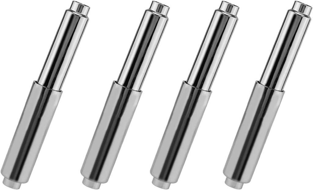 4 Pcs Plastic Chrome Toilet Paper Holder Spring Loaded Rods Stand, Spring Loaded Adjustable Toilet Tissue Paper Roll Holder Replacement for Bathroom Accessories