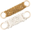 2 Pcs Kitchen Towel Holder,Towel Ring Handmade Crochet Macrame Dish Towel Holder A Unique Gift for Christmas Housewarming Birthday Mother's Day(White and Light Brown)