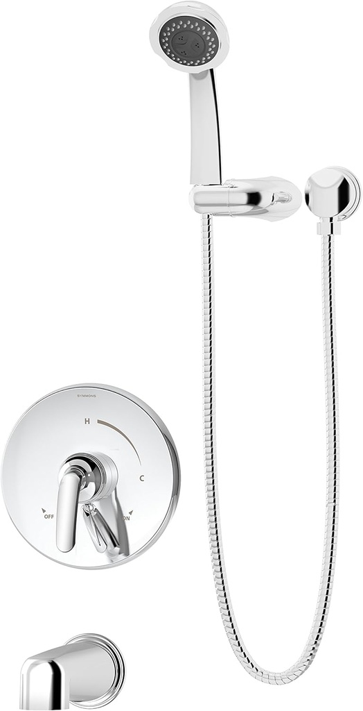 Symmons S-5504-1.5-TRM Elm Single Handle 3-Spray Tub and Hand Shower Trim in Polished Chrome - 1.5 GPM (Valve Not Included)