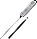 TempPro E16 Digital Meat Thermometer Instant Read Cooking Food Thermometer with Long Probe for BBQ Grill Smoker Oven Deep Fry Candy Kitchen Thermometer, Silver