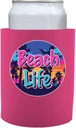 Beach Life Thick Foam Can Coolie (Pink, 2 Pack)