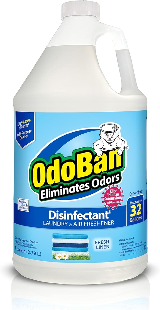 OdoBan Disinfectant Concentrate and Odor Eliminator, 1 Gallon, Fresh Linen Scent