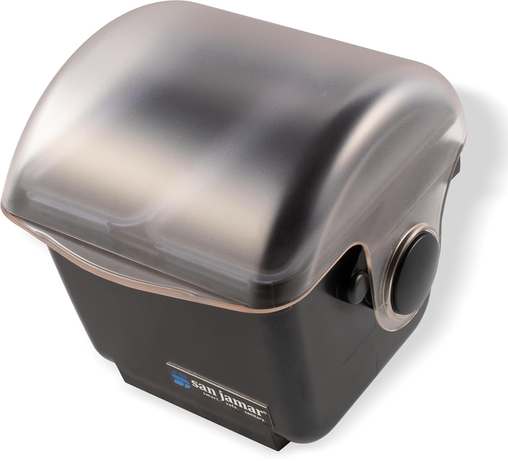 San Jamar Mini Dome Condiment Bar 2 Compartnment with Dome Lid for Kitchen, Bar, And Restaurants, Plastic, 1 Quart, Black