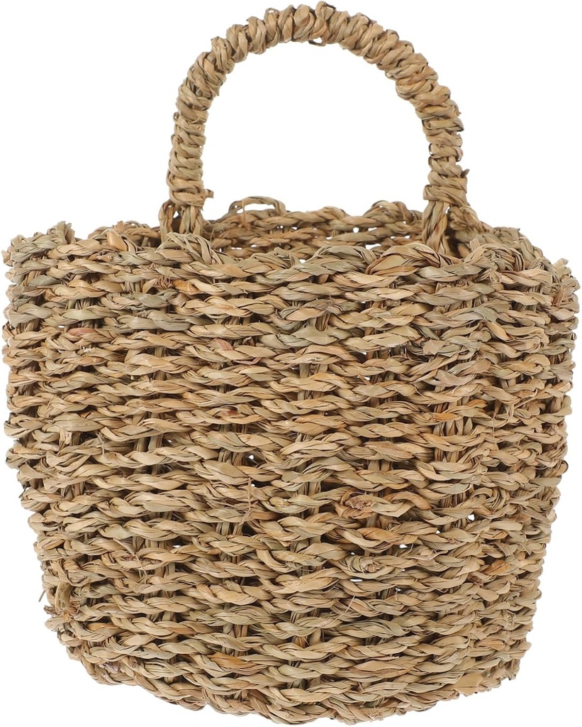 Hanging Storage Bins Woven Rattan Basket for Kitchen Wall Hanging Storage Basket Ginger Garlic Design