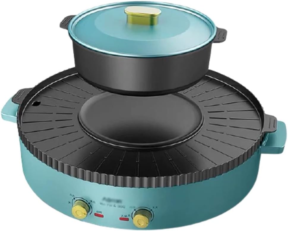 YYDS Hot Pot Multifunctional Grill Shabu Pot Independent Temperature Control Electric Grill Oven Household Smokeless Electric Grill (Color : B, Size : Mandarin Duck Pot)