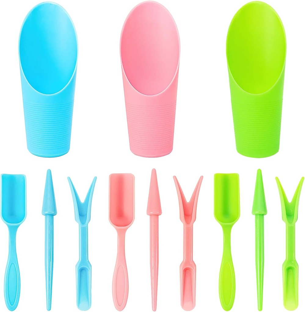12 pcs Plastic Succulent Soil Scoop,Succulent Care Plastic Kit, Colorful Mini Garden Tool Set for Flower Succulent Planting,Transplanting,Weeding (Multicolor Series)