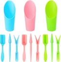 12 pcs Plastic Succulent Soil Scoop,Succulent Care Plastic Kit, Colorful Mini Garden Tool Set for Flower Succulent Planting,Transplanting,Weeding (Multicolor Series)