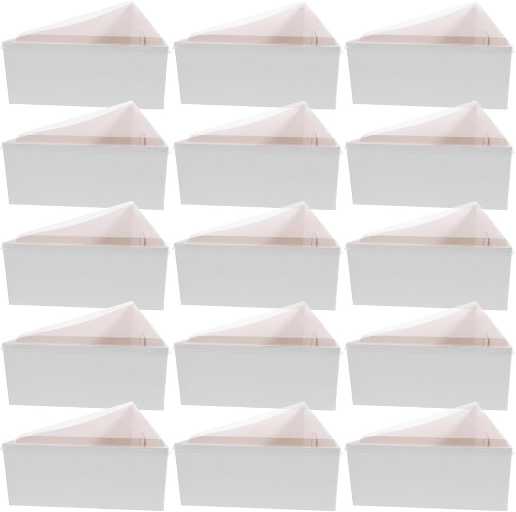 Kichvoe 50 Sets Triangle Cake Slice Containers with Lids Clear Plastic Hinged Cheesecake Containers Individual Disposable Triangle Pizza Boxes for Pie Slice Cheesecake