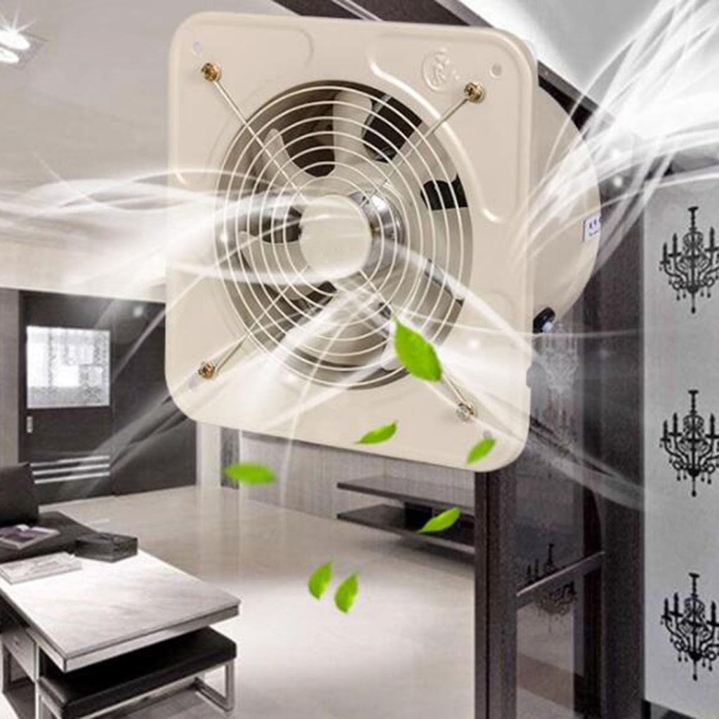 ICEMOB Window Extractor Fan with Check Valve,Ultra Thin Industrial Exhaust Fan,Metal Bathroom Ventilation Fan,Powerful High Power Blower Fan,Water Proof,for Home,Garage, Attic,10 inches