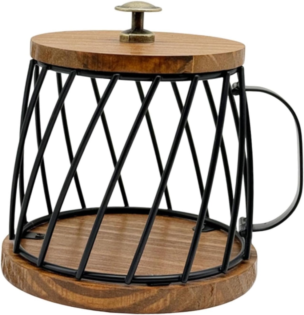 Coffee Pod Holder Container Sturdy Mug Shaped Storage Basket Organizer for Bar Accessories Home Kitchen Counter Countertop, Black