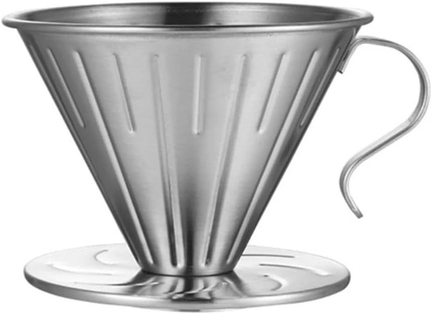 Generic Pour Over Coffee Dripper,Stainless Steel V-Shape Dripper,Metal Coffee Dripper,Tea Filter Basket,Reusable Coffee Funnel for Coffee Accesories(L), AM0XEB0JZG0US