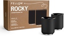 Fellow Rocky Lowball Tumbler Set of 2 - ​​Insulated Stainless Steel Cocktail Tumblers with Ceramic Interior and Swivel Pebble Lid - 10 oz, Matte Black