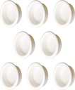 MOROBOR 8 Pack Closet Door Finger Pull, Plastic Round Sliding Pull, Recessed Kitchen Cabinet Handles Pull, Invisible Door Handle, Bright White