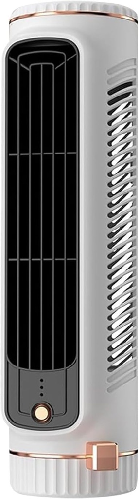 Portable Desktop Tower Fans, Rechargeable Quiet Cooling Fan with 3 Speeds, Standing or Lying 360 Degree Multi-Angle Long-lasting USB-C Air Conditioner Fan (WH)