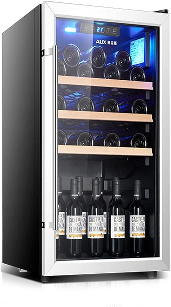 28-BottleWine Cabinet, Free Standing Wine Refrigerator, Independent Household Wine Cellar, Compressor Refrigeration, Tempered Glass Door