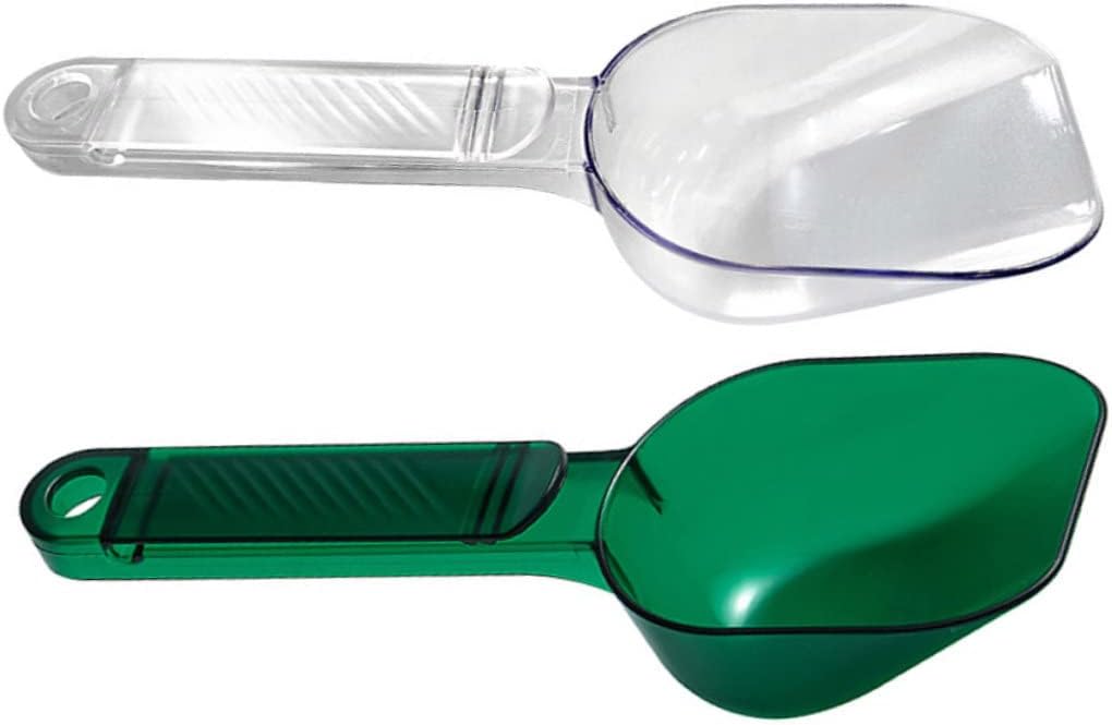 2pcs Multi-use Portable Grain Scoop Clip Handle for Household Cooking and Food Storage White Green Rice Spoon for Measuring Grains and Cereals