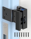 Home Inside Door Reinforcement Lock, Inward Swing Front Door Security Lock for Apartment, Hotel - Screw Mounted Stop Latch Withstands 800lbs for Extra Home Safety & Privacy (Black-1PC)