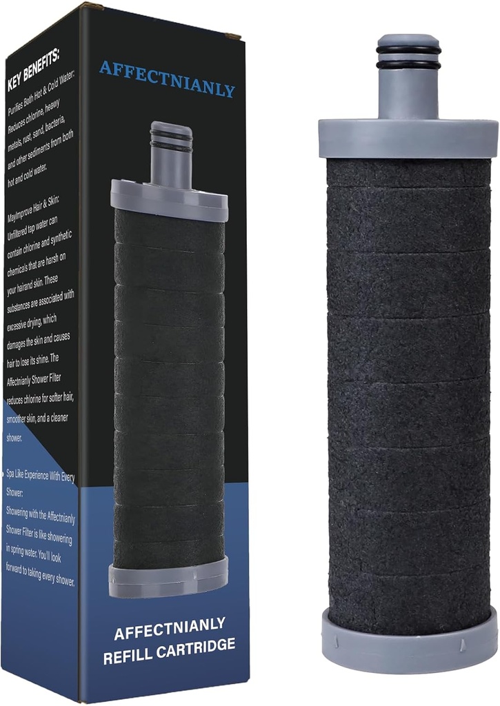 Refill Cartridge For Aqua Youth Shower Filter 1 PCS | 2.0 Carbon Shower Filter removes chlorine, heavy metals and other impurities from the water, improving dry skin and hair