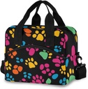 Kcldeci Insulated Lunch Bag Reusable Lunch Box Lunch Cooler Tote Bags Dog Paw Print Adult Durable Water-Resistant Lunch Boxes for Women & Men