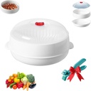 Microwave Oven Steamer with Lid and Tray, 2025 Upgraded Microwave Steamer for Vegetables Multifunctional Cookware, Large Capacity Kitchen Basket for Cooking Food and Vegetables (1 Layer)