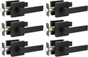 KNOBWELL 6 Pack Black Interior Door Handles for Left or Right Handing Passage Function Heavy Duty Matte Black Closet Door Handle Set, 2.07 lb One Lever