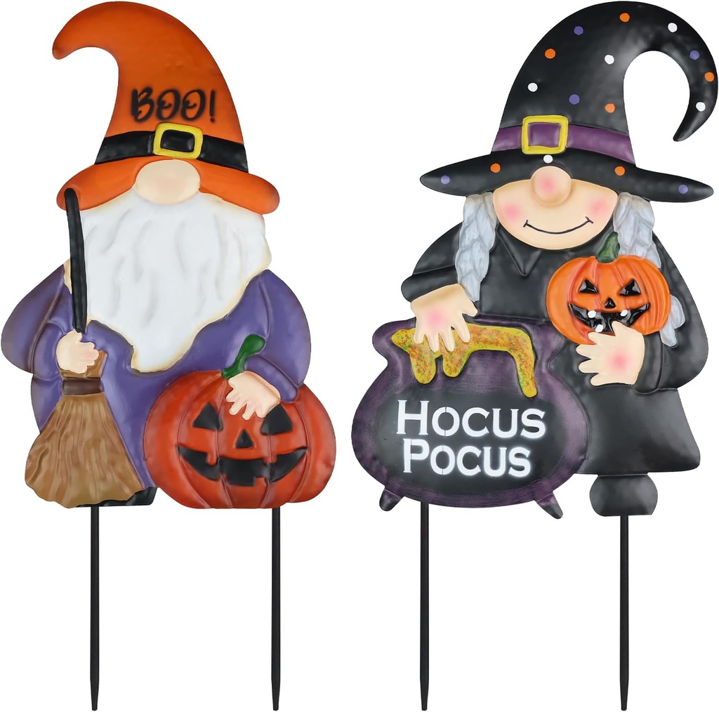 Hogardeck Metal Decorative Garden Stakes with Pumpkins - Outdoor Halloween Decor for Home, Yard Signs for Garden Lawn Patio