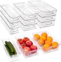 9 Pack Refrigerator Organizer Bins,3 Sizes Clear Pantry Storage with Handles for Fridge, Freezer, Shelves, Drawer, Bins, Snack Organizer for Home & Kitchen