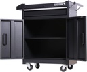 1 Drawer Tool Chest Heavy Duty Cart Steel Rolling Tool Box with Lockable Doors (TZ8 Black)