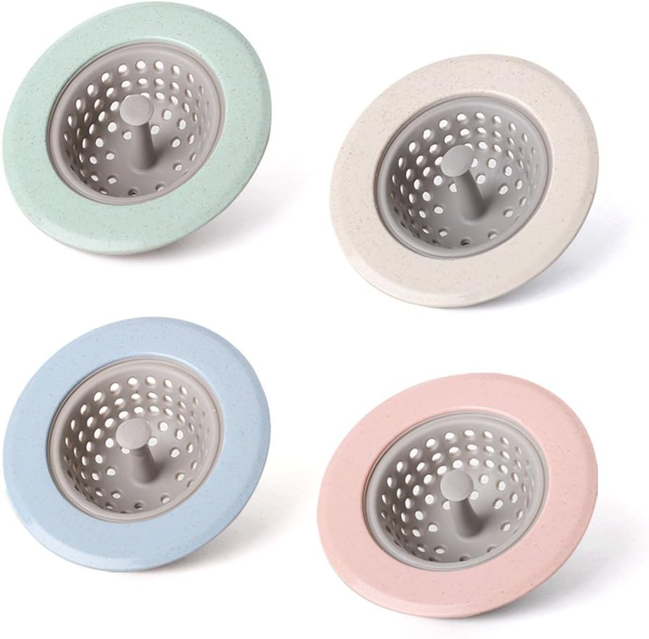4 PCS Silicone Kitchen Sink Strainer,Large Wide Rim 4.5" Diameter