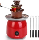 Chocolate Fountain with 6PCS Fork Mini Electric Chocolate Melting Machine Fondue Fountain Set (Red)