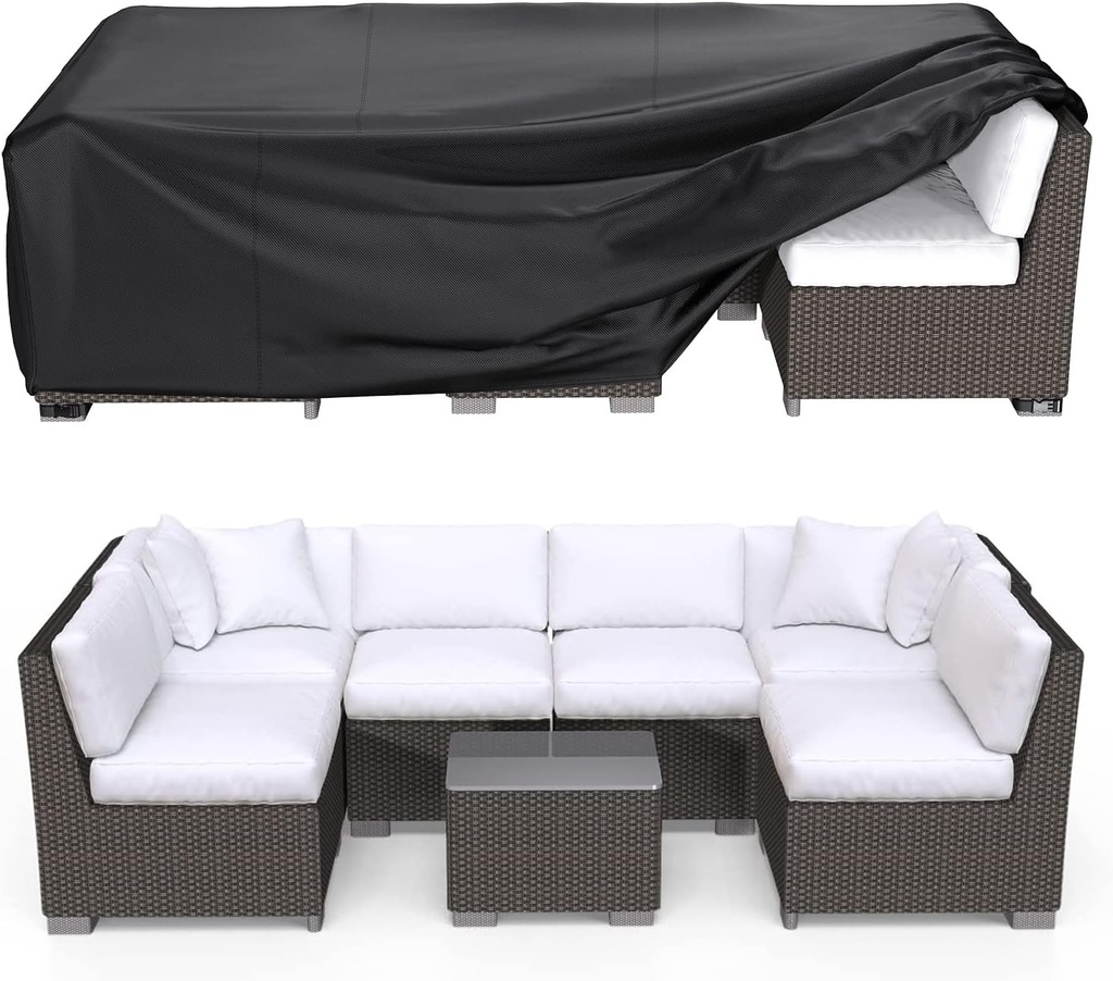 Patio Furniture Covers, Heavy Duty Outdoor Furniture Cover Waterproof, Sectional Sofa Set Covers Table and Chair Set Cover 108" L × 82" W × 28" H