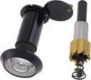Door Viewer Peephole,200 Degree Solid Brass Peephole with 16 MM Titanium Plating Drill Bit for 1-3/8" to 2-1/6" Doors,5/8 Inch Pipe Diameter Door Eye Viewer with Privacy Cover (Black)