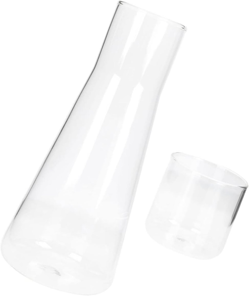 1set Capacity Glass Water Carafe with Cup Drinking for Iced Tea Juice and Beverages Stylish Table Decor Safe and Lightweight Glass Material