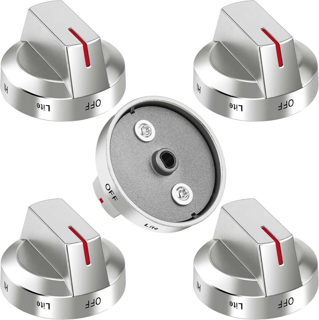 AMI PARTS DG94-03500A/Z Fit for Samsung Gas Stove Knob Replacement (5PCK) and DG94-04167 DG94-03500U Gas Stove Knobs-Models NX60T8111SS NX60T8311SS NX60T8711SS for Samsung Oven Stove knobs