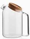 Glass Water Pitcher With Cork Cover Large-capacity Glass Teapot for Juice, Iced Tea, DIY Beverages Water Carafe (Capacity : 1.8L)-1.8L