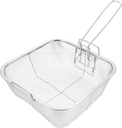 Stainless Steel Square Frying Basket with Handle for Deep Fryer, French Fries, Tacos, Vegetables, and Meats, 15.27X9.44X4.33 Inch Kitchen Strainer for Home and Restaurant Use
