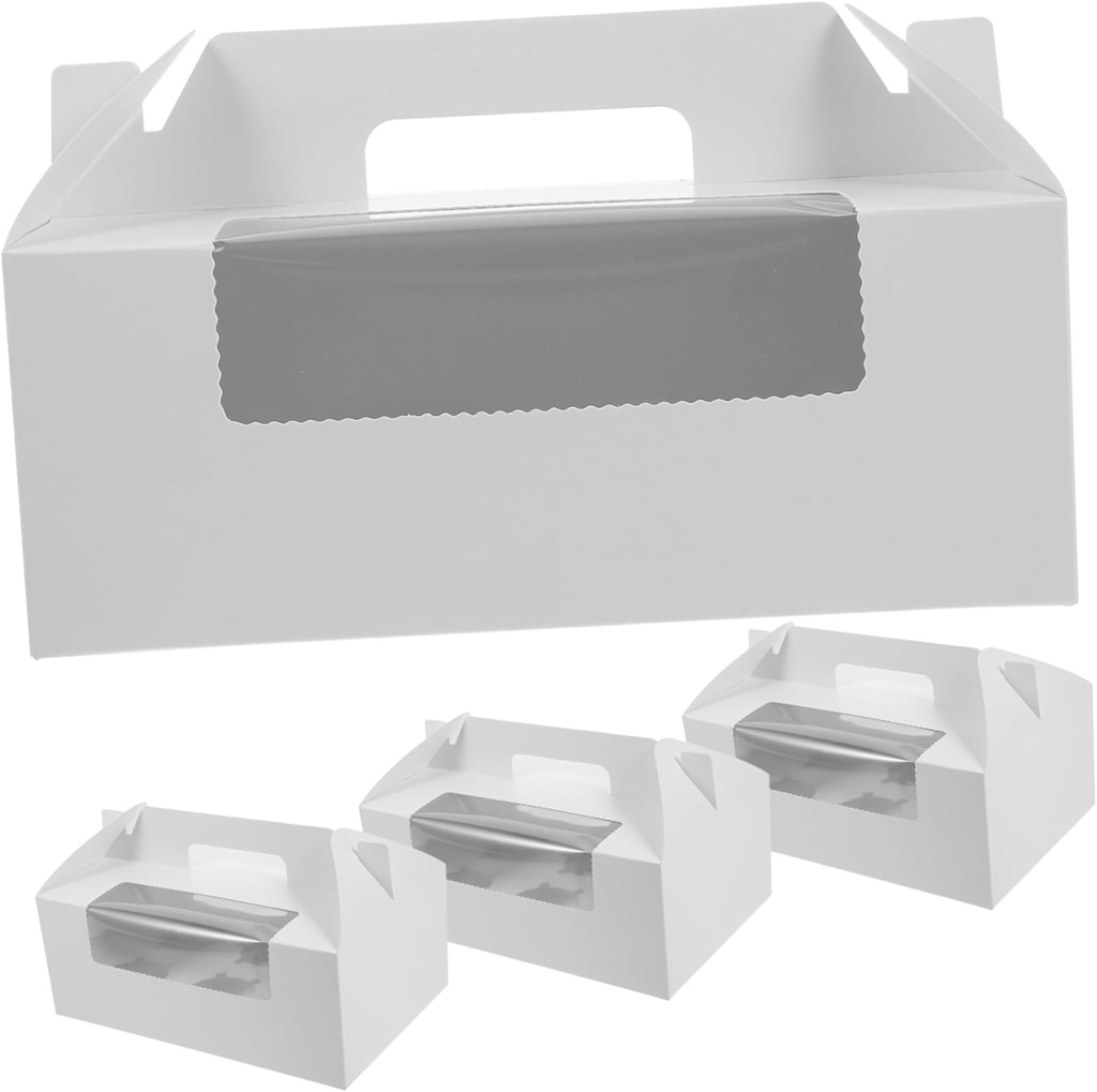 Cabilock 4pcs Clear Cupcake Carrier Boxes Transparent Decorative Treat Containers for Muffins Cookies Desserts Easy Assembly Safe Material for Packaging Baked Goods