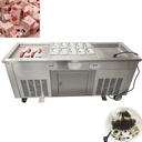 2.8KW Fried Yogurt Cream Machine Stainless Steel Commercial Rolled Ice Cream Maker 18" x 18" Square Stir-Fried Ice Cream Pan Double Pan Commercial Ice Roll Maker with 10 Boxs