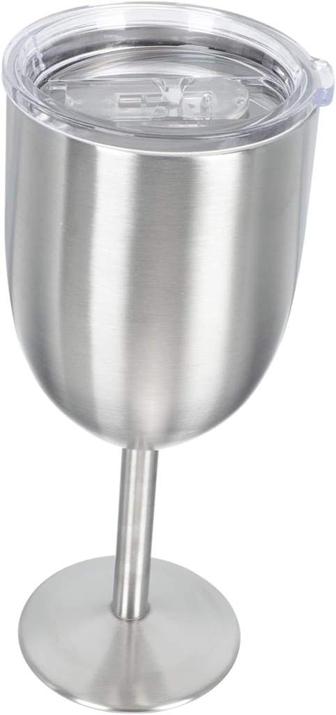 GLEAVI Stainless Steel Double Wine Goblet Multi Function Water Glass with Sturdy Base Insulated for Red Wine Party Bar and Daily Use