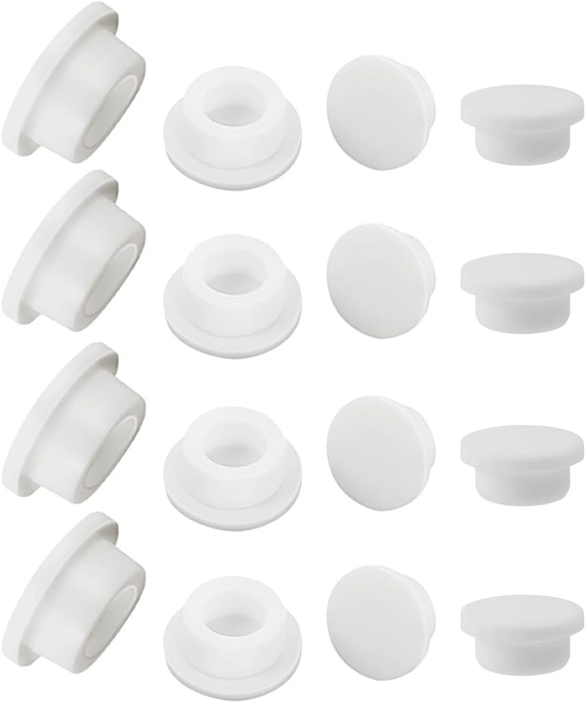 16 Pieces Silicone Hole Plugs for Round Hole,Rubber Tube Stopper Replacement Sealing Plug for Pots Bottles Bathtub Jet Covers (Fit Hole of 12mm,14mm,16mm,23mm)